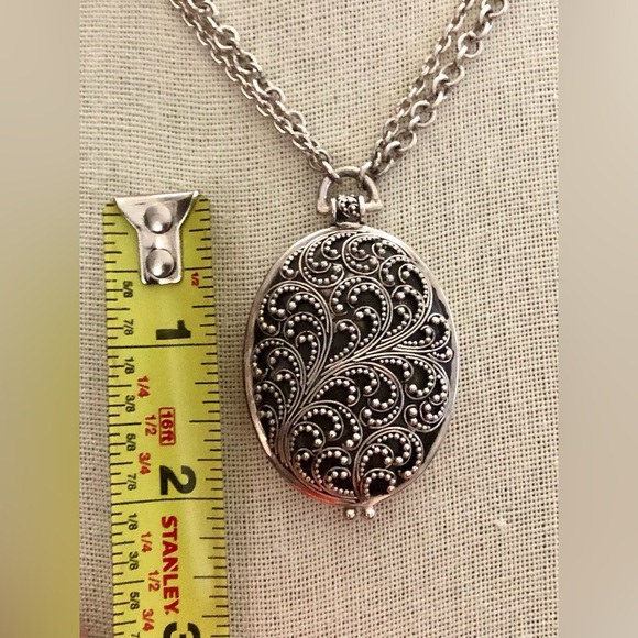 LOIS HILL Sterling Silver Quadruple Strand Double Sided Locket Toggle Necklace - Picture 10 of 17